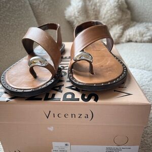 Free People Tan Sandals with Silver Details